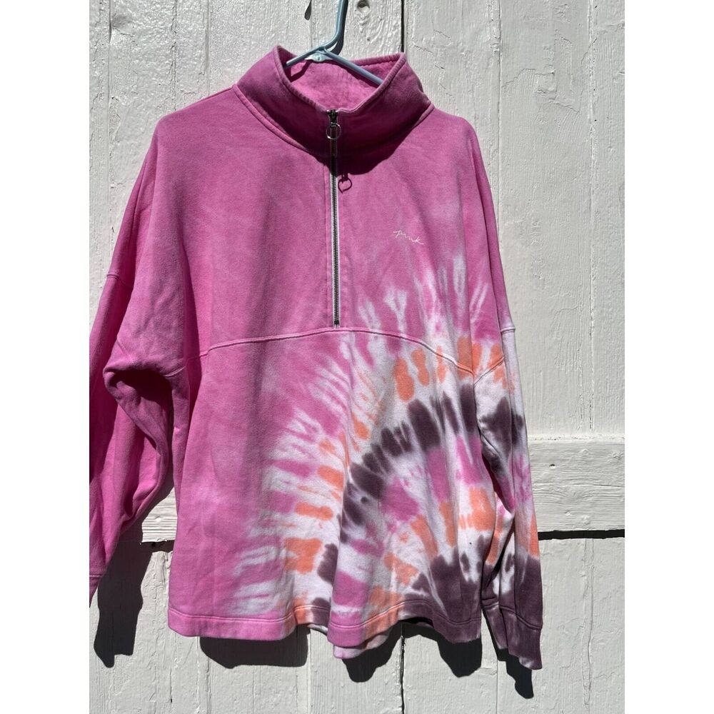 PINK Victoria's Secret Women's Large Pink Tie Dye Sweatshirt